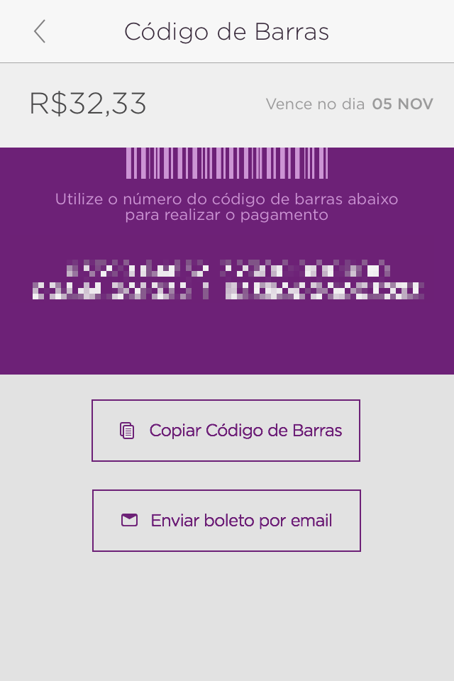 Exemplo de estética e design minimalista - Nubank