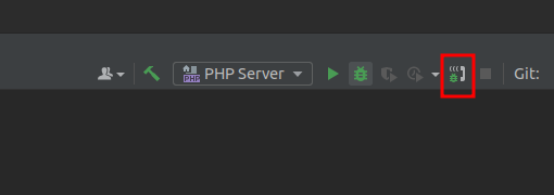 Alt: print de tela do menu principal do Intellij Idea em fundo preto, com destaque em retângulo vermelho na opção “Start Listening for PHP Debug Connections” representando a ativação do ouvinte de  conexões de debug para PHP.