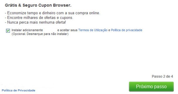 imagem escrito grátis e seguro cupom browser