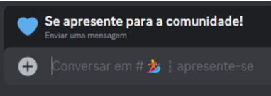 A imagem representa o botão para se apresentar para a comunidade.