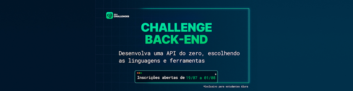 Quer ter uma experiência real em Back-End? Esse challenge é feito pra você!