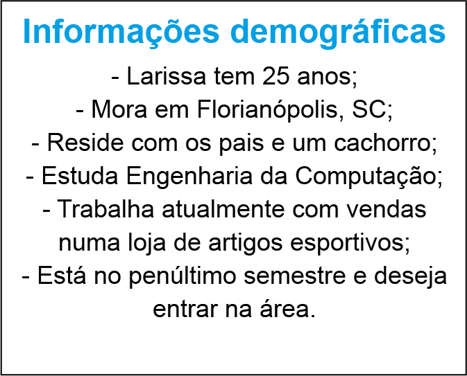 imagem com as informações demográficas da usuária #inset