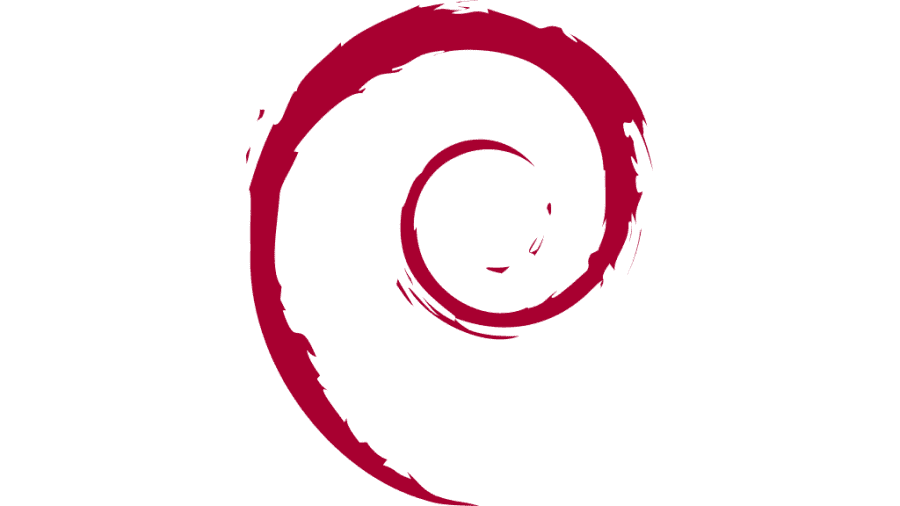 logo do debian, formado por uma esfera circular em formato de caracol na cor vinho