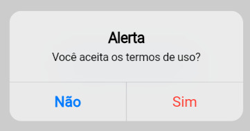 Tela de alerta do iOS.