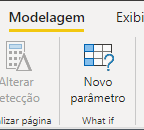 Imagem da aba Modelagem, com a opção “Novo parâmetro” destacada 