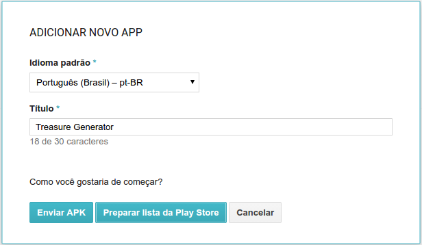 Adicionar novo app