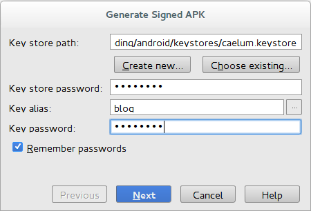 Generate Signed APK