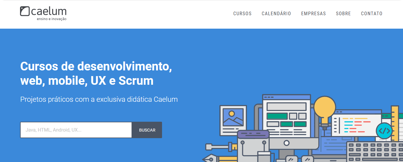 print da segunda versao do site da caelum